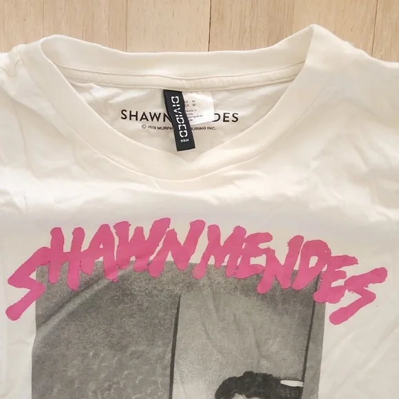 Shawn Mendes H&M Divided Womens Graphic T-Shirts - Black and White Size XS and M - Picture 5 of 8
